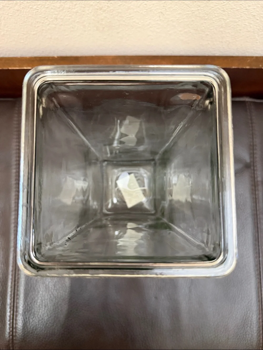 Clear Glass Vase Square Taper Down Shape Design by LO Florist Supplies